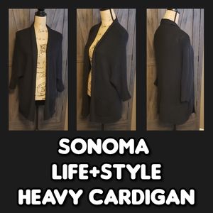 Sonoma Heavy 3/4 Sleeve Cardigan With Pockets